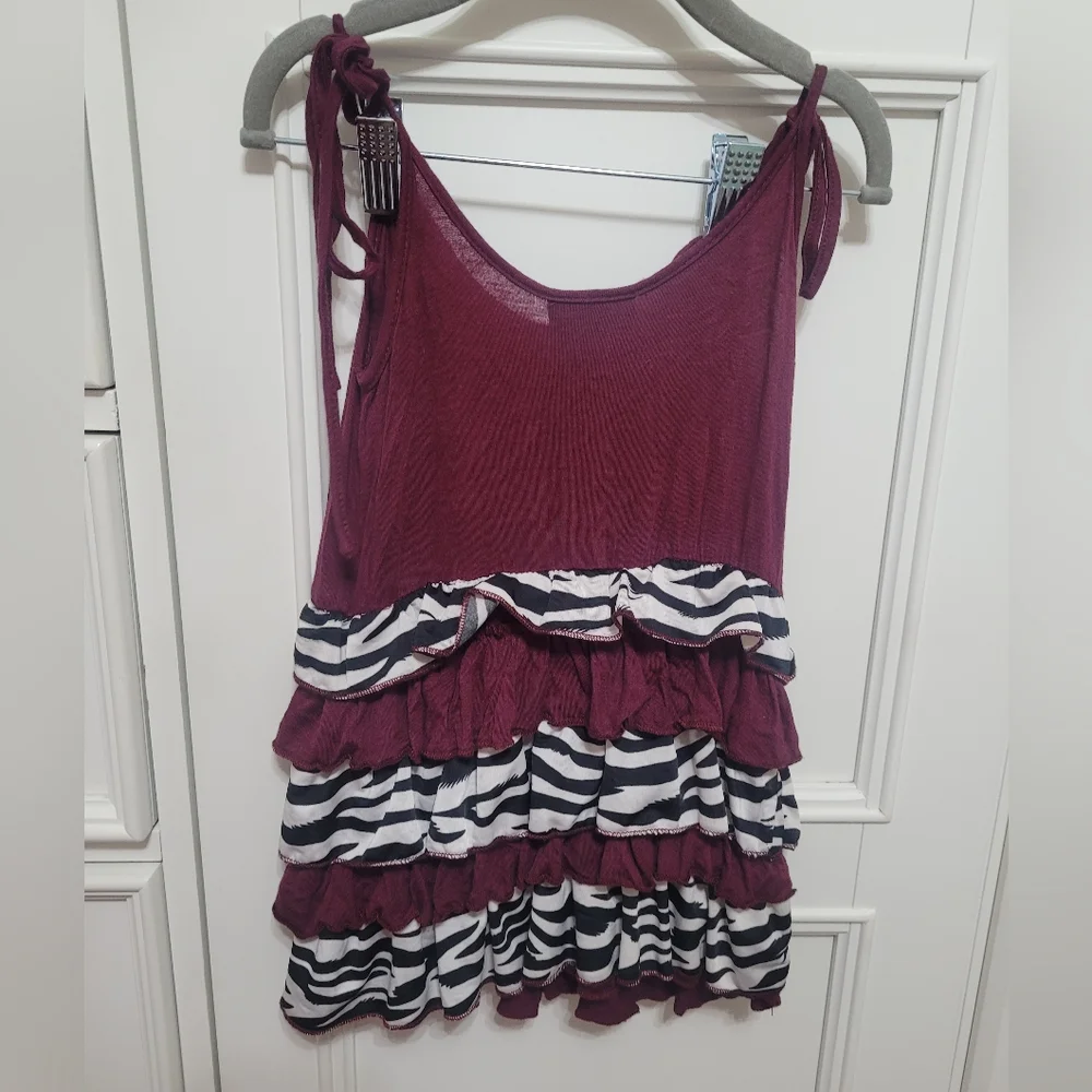 $ 💥3/$24 Collegiate Outfitters Texas A&M Zebra‎ Detail Tie Strap Dress